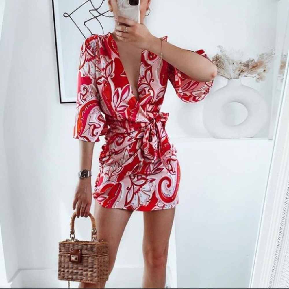 PRINTED MINI DRESS - Picture 9 of 16